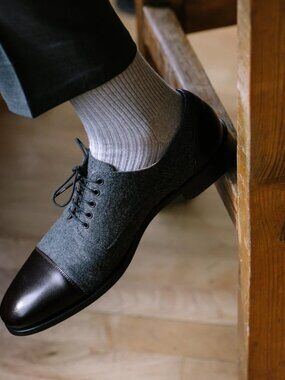 The Jack Shoe in Grey/Oxblood (Size 9)